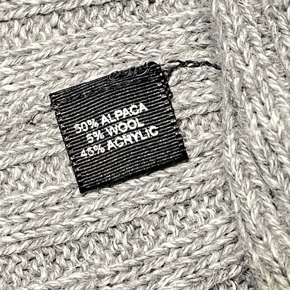Alpaca‎ Connection Open front Hooded Ribbed Cardigan Women's M Gray Alpaca Blend - Picture 3 of 7